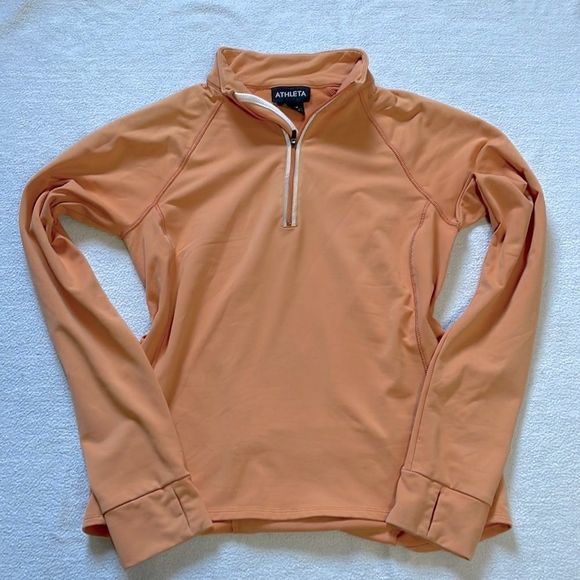 Athleta Orange Quarter-Zip Sweatshirt - Picture 1 of 10
